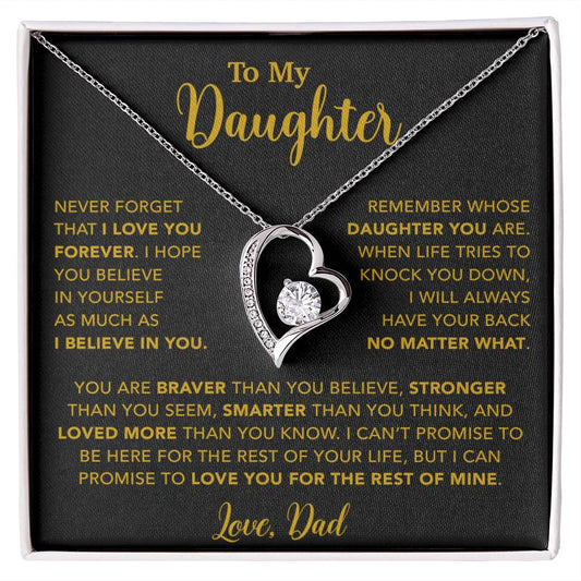 To My Daughter Necklace, Gift for Daughter from Dad, Father Daughter Necklace 7_4_Gold