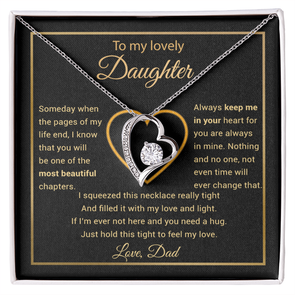 To My Daughter Necklace, Gift for Daughter from Dad, Daughter Father Necklace 27_11_Gold
