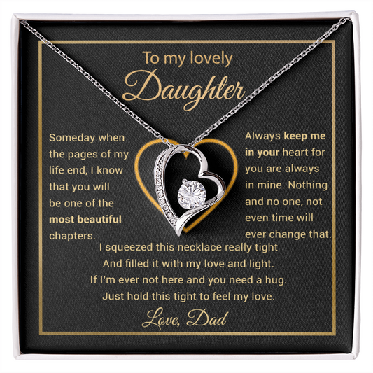 To My Daughter Necklace, Gift for Daughter from Dad, Daughter Father Necklace 27_11_Gold