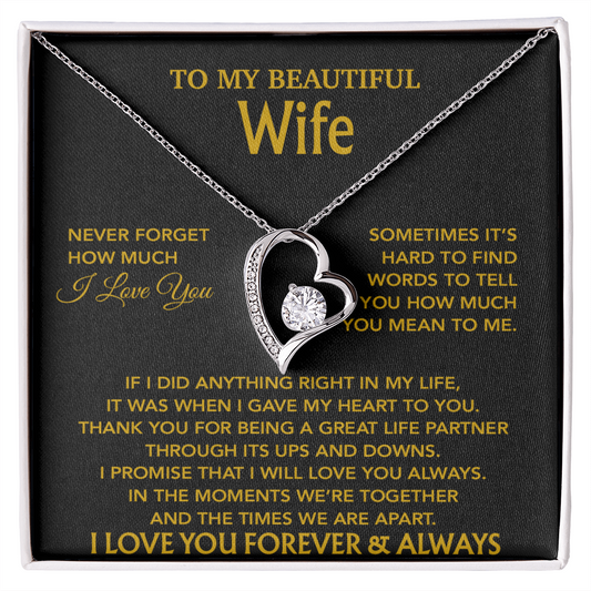 To My Wife Necklace, Christmas Gifts For Wife, Anniversary Cute Gift For Wife_Gold_20_8