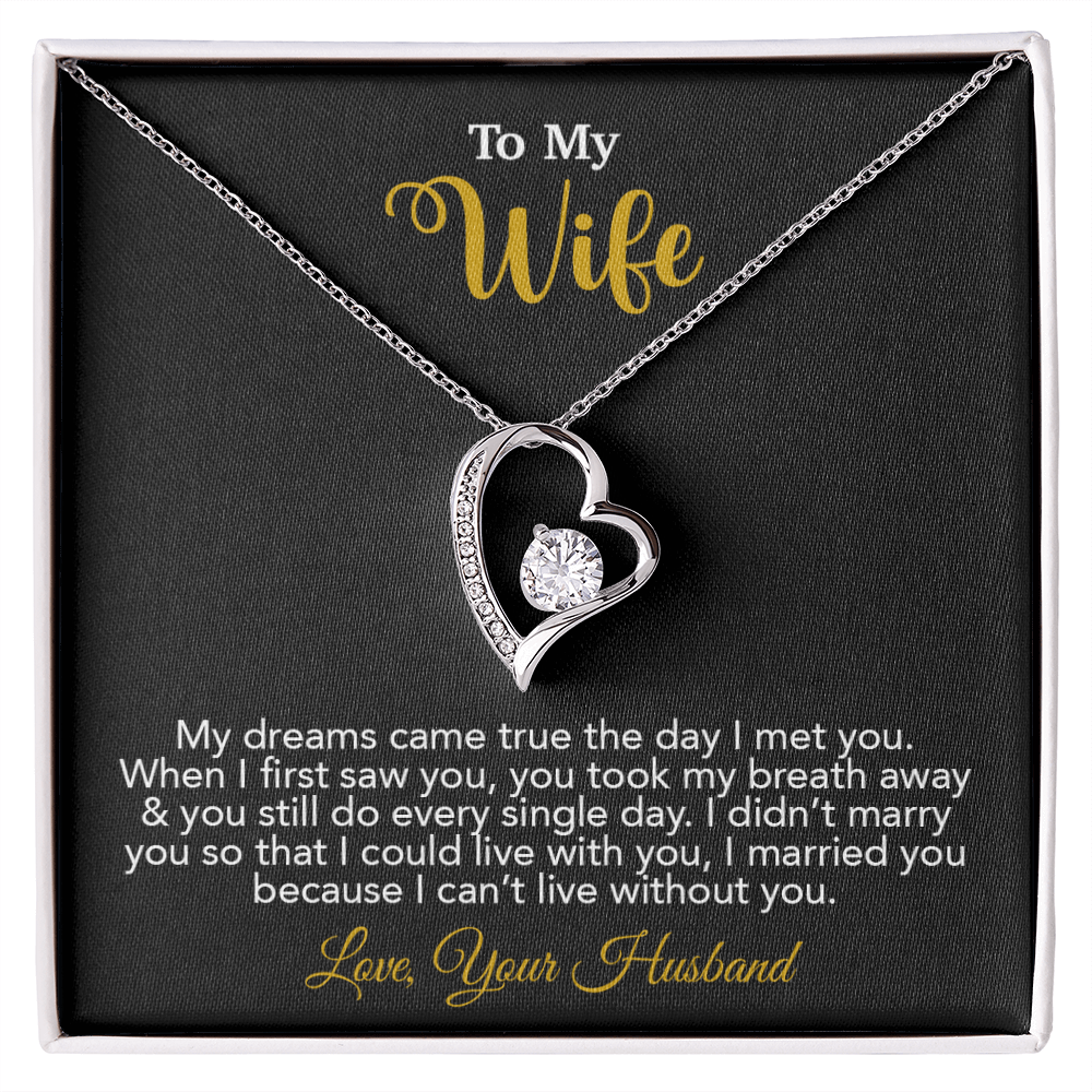 To My Wife Necklace, Wife Gift From Husband, Wife Husband Necklace, Christmas Gift 16_10_Gold