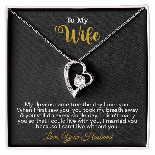 To My Wife Necklace, Wife Gift From Husband, Wife Husband Necklace, Christmas Gift 16_10_Gold