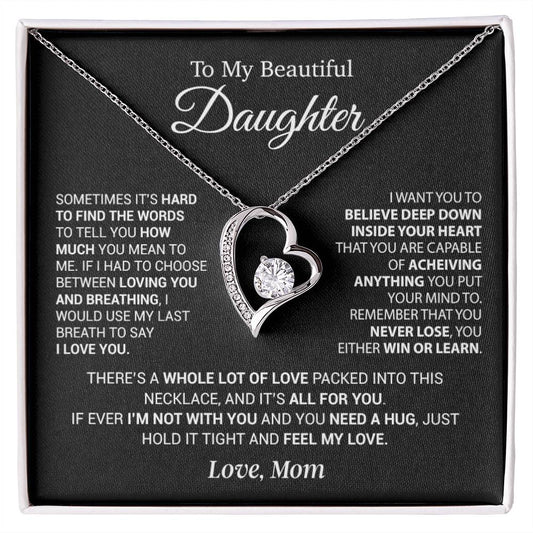 To My Daughter Necklace, Daughter Mother Necklace, Daughter Gift From Mom 5_12_Black