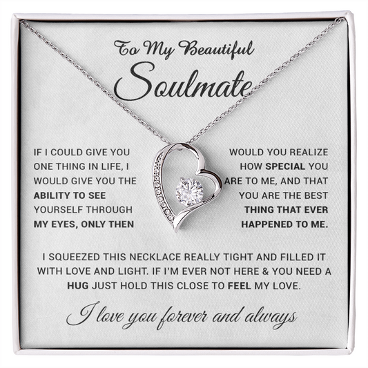 To My Soulmate Necklace, Gift For Soulmate, Anniversary Gift, Birthday Gift 25_4_White