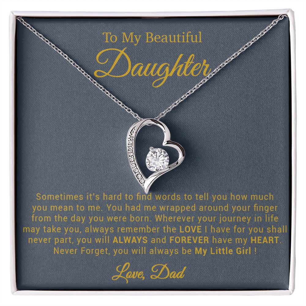 To My Daughter Necklace, Gift for Daughter from Dad, Father Daughter Necklace 20_4_Gold