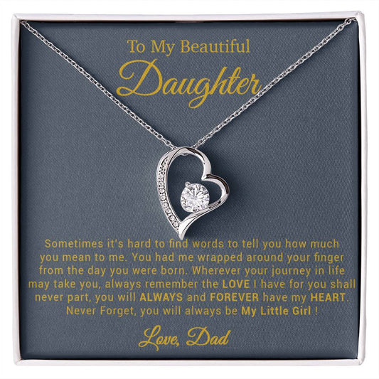 To My Daughter Necklace, Gift for Daughter from Dad, Father Daughter Necklace 20_4_Gold