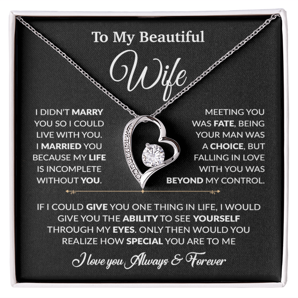 To My Wife Necklace, Gift For Wife, Anniversary Gift For Wife, Necklace For Wife 16_6_Black