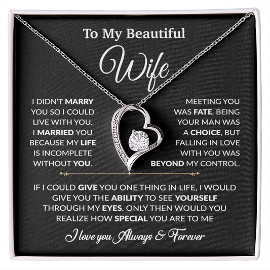 To My Wife Necklace, Gift For Wife, Anniversary Gift For Wife, Necklace For Wife 16_6_Black