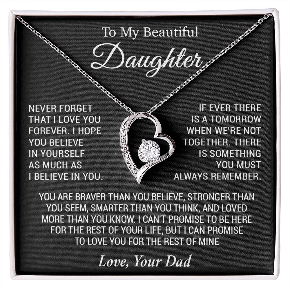 To My Daughter Necklace, Daughter Father Necklace, Daughter Gift From Dad 3_11_Black