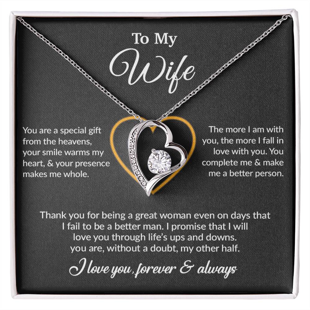 To My Wife Necklace, Gift For Wife, Anniversary Gift For Wife, Necklace For Wife 11_6_Black