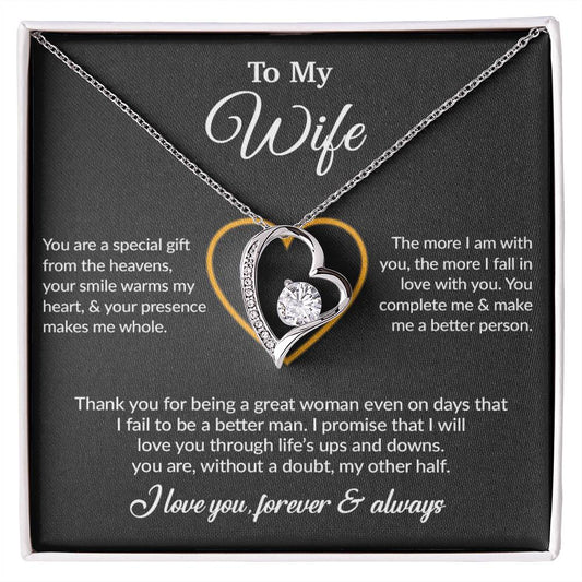 To My Wife Necklace, Gift For Wife, Anniversary Gift For Wife, Necklace For Wife 11_6_Black