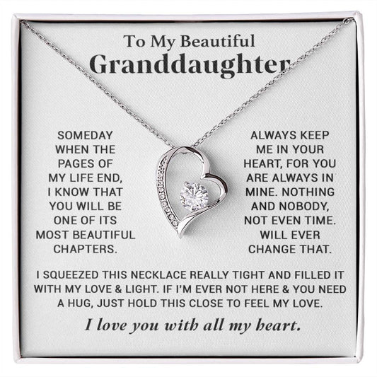 To My Granddaughter Necklace, Granddaughter Gifts From Grandma Grandmother Or Grandpa