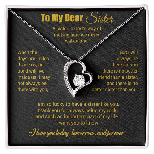 To My Sister Necklace, Brother to Sister, Birthday gift For Sister from Brother 3_4_Gold