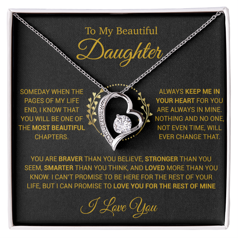 To My Daughter Necklace, Gift for Daughter from Dad, Daughter Father Necklace 15_12_Gold
