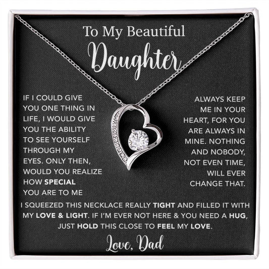To My Daughter Necklace, Gift for Daughter from Dad, Father Daughter Necklace  4_5_Black
