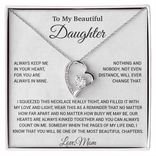 To My Daughter Necklace, Daughter Mother Necklace, Daughter Gift From Mom 9_6_White