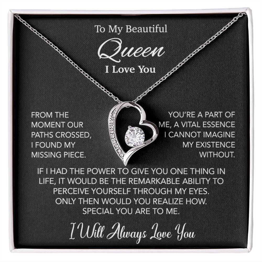 To My Queen Necklace, Anniversary Gift For Wife, Girlfriend Necklace, Birthday Gift For Wife