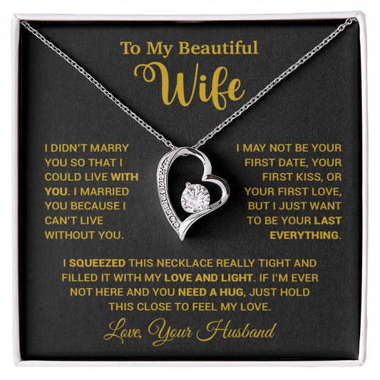 To My Wife Necklace, Wife Gift From Husband, Wife Husband Necklace, Christmas Gift 25_9_Gold