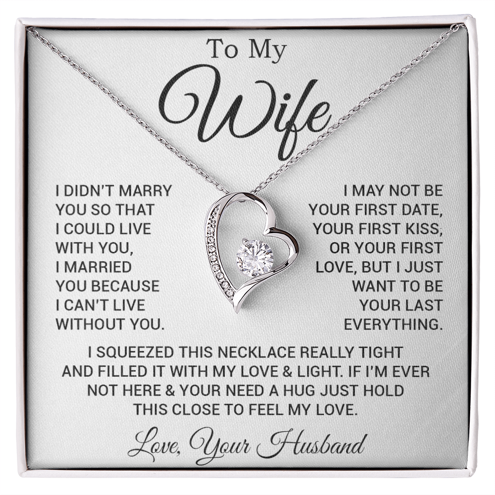 To My Wife Necklace, Gift For Wife, Anniversary Gift For Wife, Necklace For Wife 25_2_White