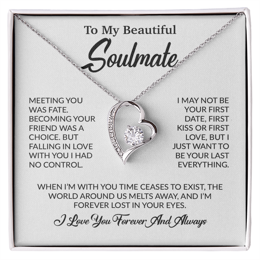 To My Soulmate Necklace, Soulmate Gift, Gift For Girlfriend, Christmas Gift 16_10_White
