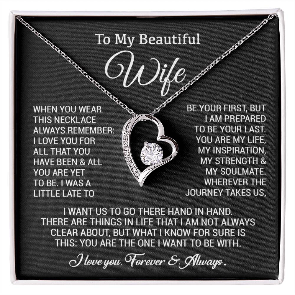 To My Wife Necklace, Gift For Wife, Anniversary Gift For Wife, Christmas Gift 4_10_Black