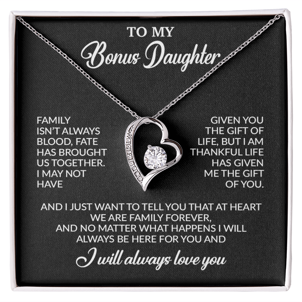To My Bonus Daughter Necklace, Gift for Bonus Daughter, Step Daughter Birthday 26_11_Black