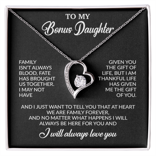 To My Bonus Daughter Necklace, Gift for Bonus Daughter, Step Daughter Birthday 26_11_Black