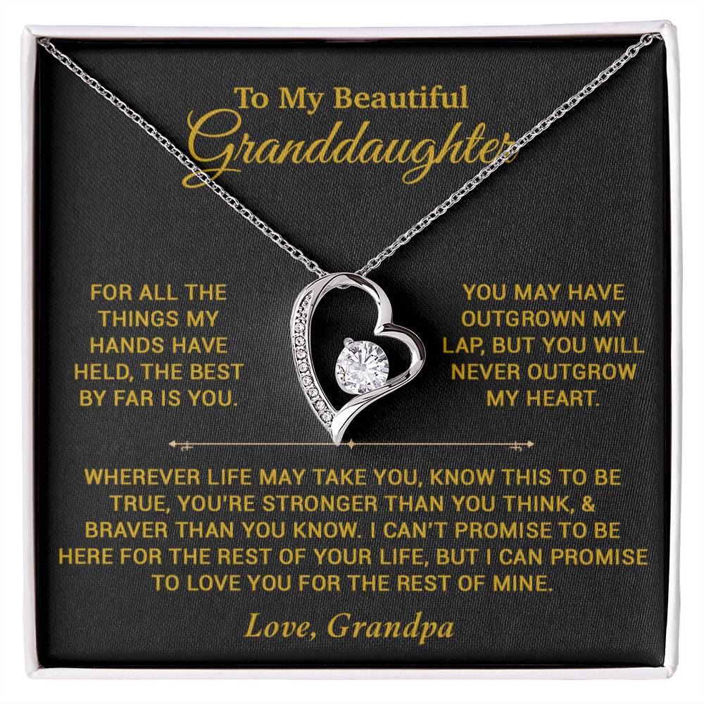 To My Granddaughter Necklace, Birthday Gift For Granddaughter, Birthday Gifts 8_6_Gold