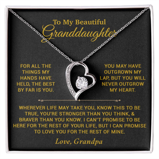 To My Granddaughter Necklace, Birthday Gift For Granddaughter, Birthday Gifts 8_6_Gold