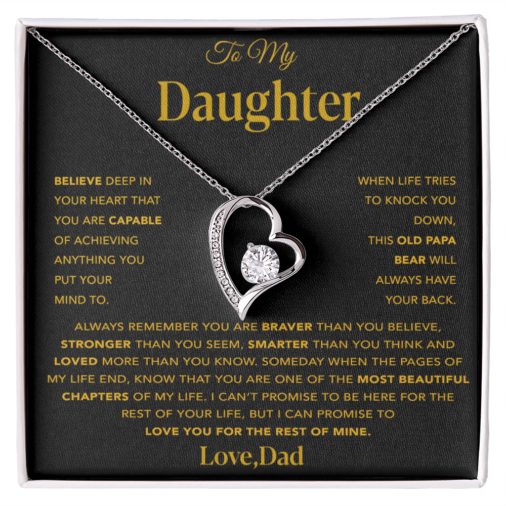 To My Daughter Necklace, Gift For Daughter From Dad, Daughter Father Necklace 13_12_Gold