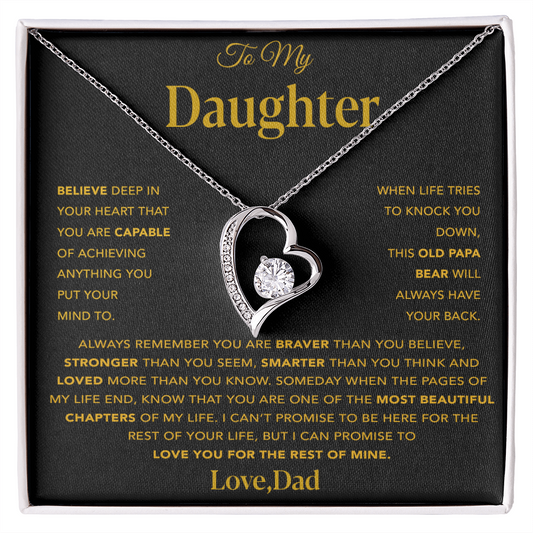To My Daughter Necklace, Gift For Daughter From Dad, Daughter Father Necklace 13_12_Gold