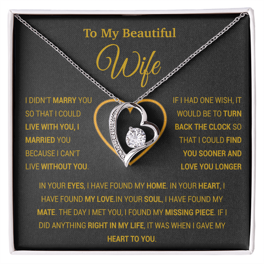 To My Wife Necklace, Gift For Wife, Anniversary Gift For Wife, Necklace For Wife 6_1_Gold