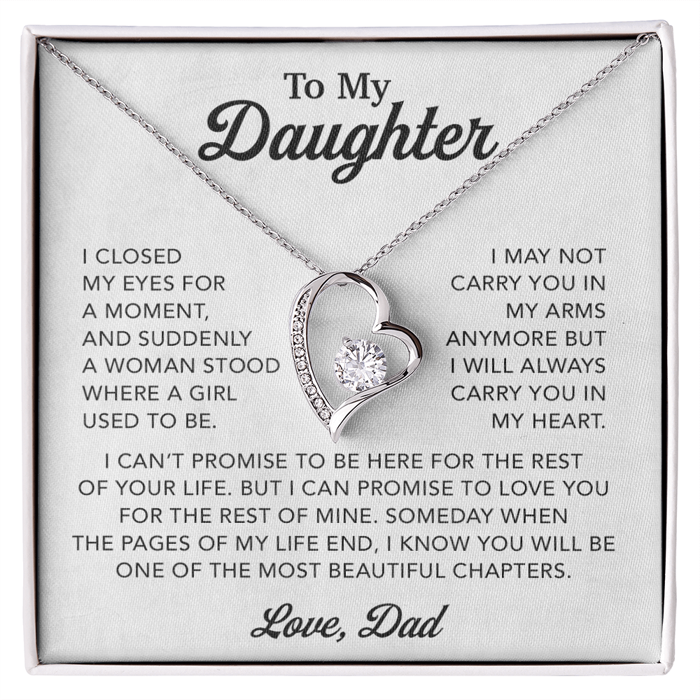 To My Daughter Necklace, Gift for Daughter from Dad, Father Daughter Necklace 28_3_White