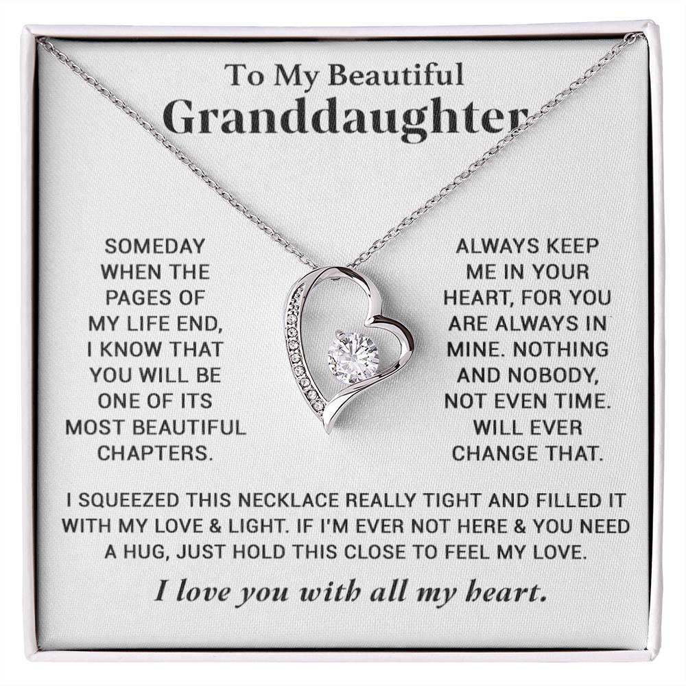 To My Granddaughter Necklace, Granddaughter Gifts From Grandma Grandmother Or Grandpa