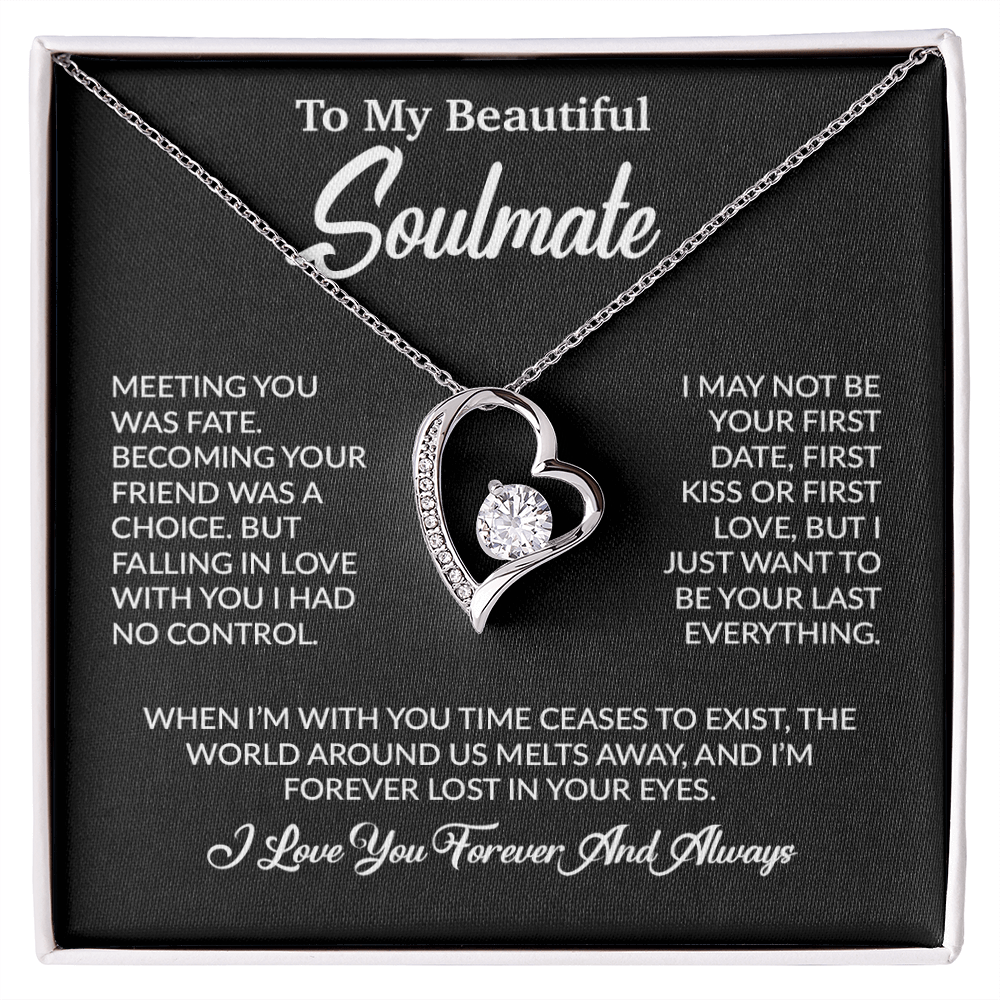 To My Soulmate Necklace, Soulmate Gift, Gift For Girlfriend, Christmas Gift 16_10_Black