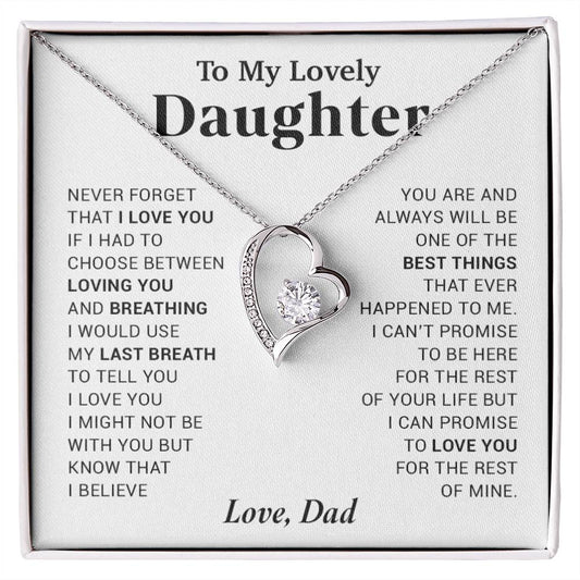 To My Lovely Daughter Necklace, Necklace for Daughter  from Dad, Daughter Necklace, Gift for Daughter