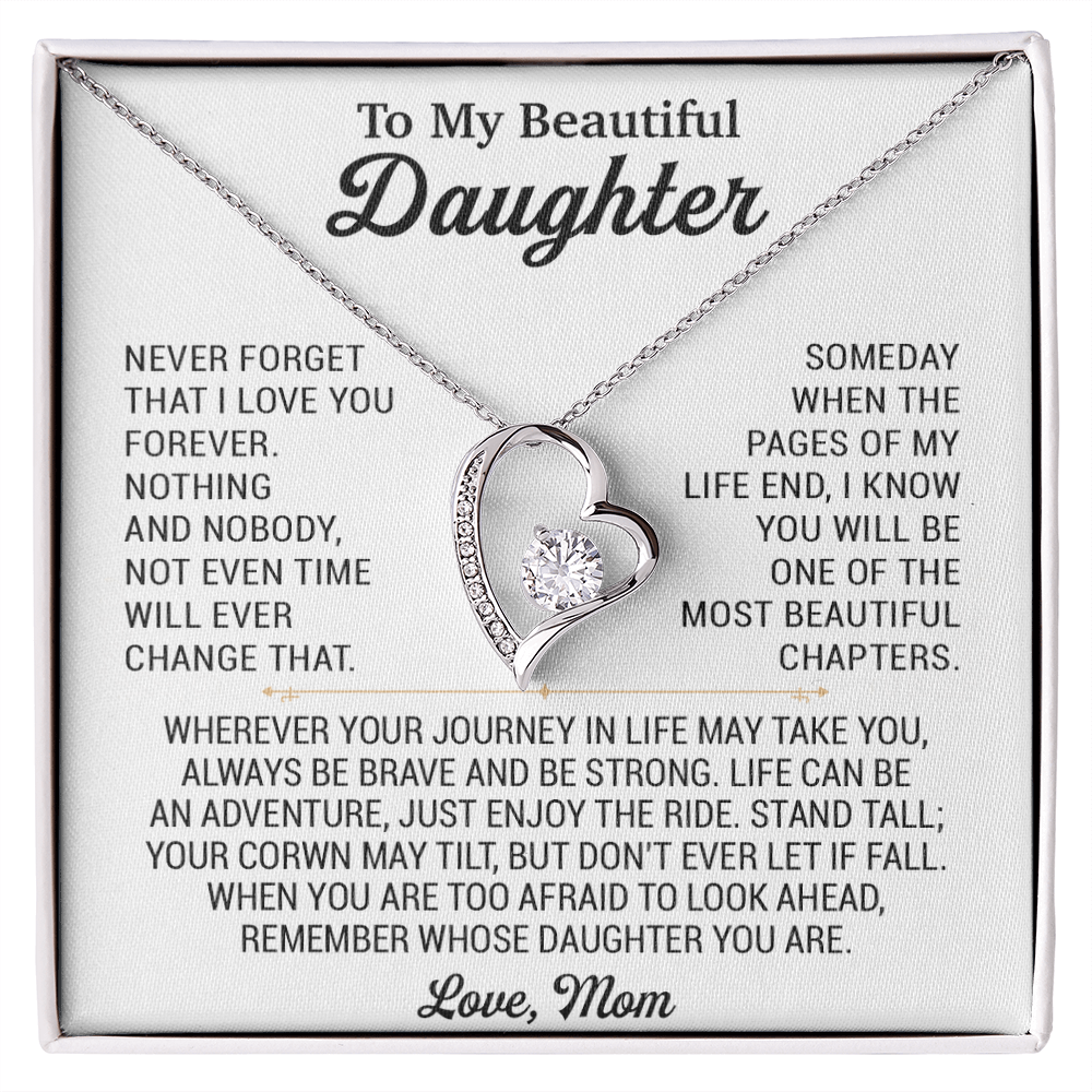 To My Daughter Necklace, Daughter Mother Necklace, Daughter Gift From Mom 17_8_White