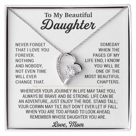 To My Daughter Necklace, Daughter Mother Necklace, Daughter Gift From Mom 17_8_White