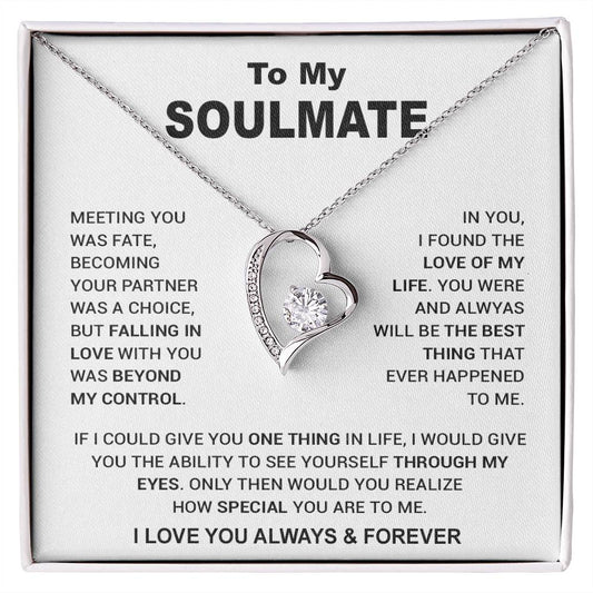 To My Soulmate Necklace, Soulmate Gift, Gift For Girlfriend, Christmas Gift 10_12_White