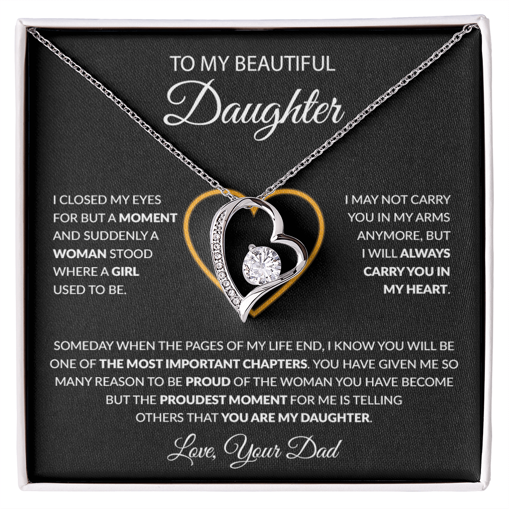 To My Daughter Necklace, Gift For Daughter From Dad, Daughter Father Necklace 8_12_Black