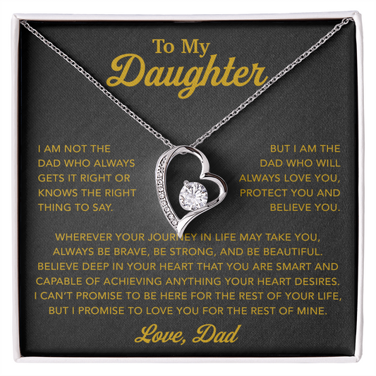 To My Daughter Necklace, Gift for Daughter from Dad, Father Daughter Necklace 13_6_Gold
