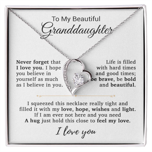 To My Granddaughter Necklace, Birthday Gift For Granddaughter, Birthday Gifts 14_9