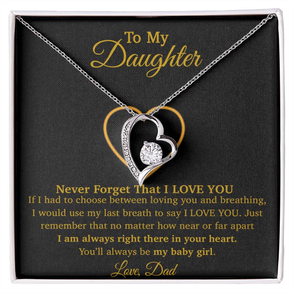 To My Daughter Necklace, Gift For Daughter From Dad, Daughter Father Necklace 8_1_Gold