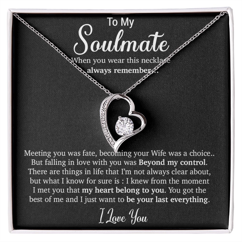 To My Soulmate Necklace, Anniversary Gift, Sentimental Gift, Soulmate Jewelry, Valentine's Day Gift
