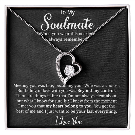 To My Soulmate Necklace, Anniversary Gift, Sentimental Gift, Soulmate Jewelry, Valentine's Day Gift