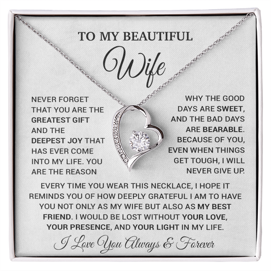 To My Wife Necklace, Christmas Gifts For Wife, Anniversary Cute Gift For Wife_16_9_White