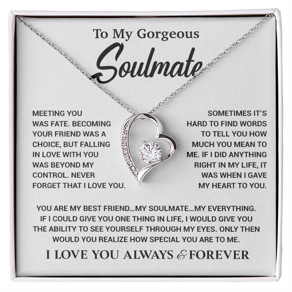 To My Gorgeous Soulmate Necklace, Soulmate Gift, Gift For Girlfriend, Christmas Gift 23_10_White