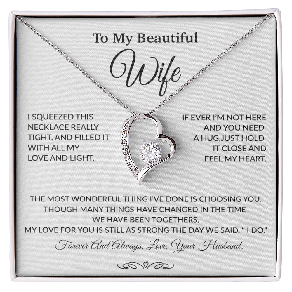 To My Wife Necklace, Gift For Wife, Anniversary Gift For Wife, Necklace For Wife 27_9_White