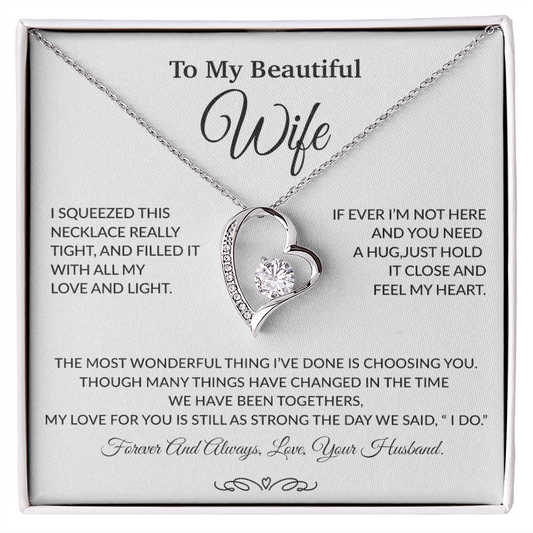 To My Wife Necklace, Gift For Wife, Anniversary Gift For Wife, Necklace For Wife 27_9_White
