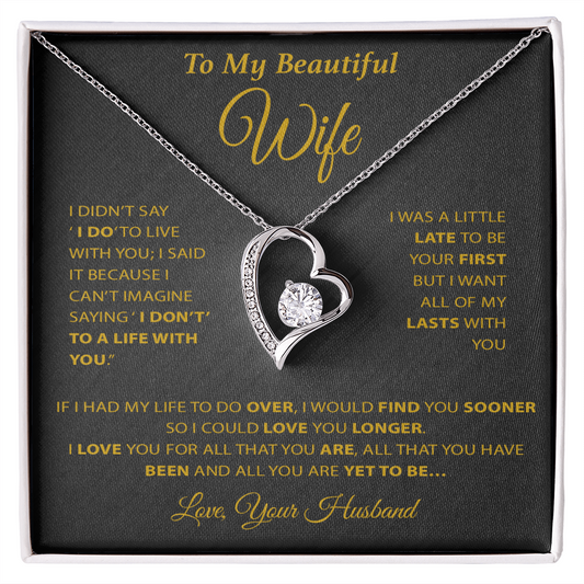 To My Wife Necklace, Wife Gift from Husband, Wife Birthday Gift, Birthday Gift 20_2_Gold